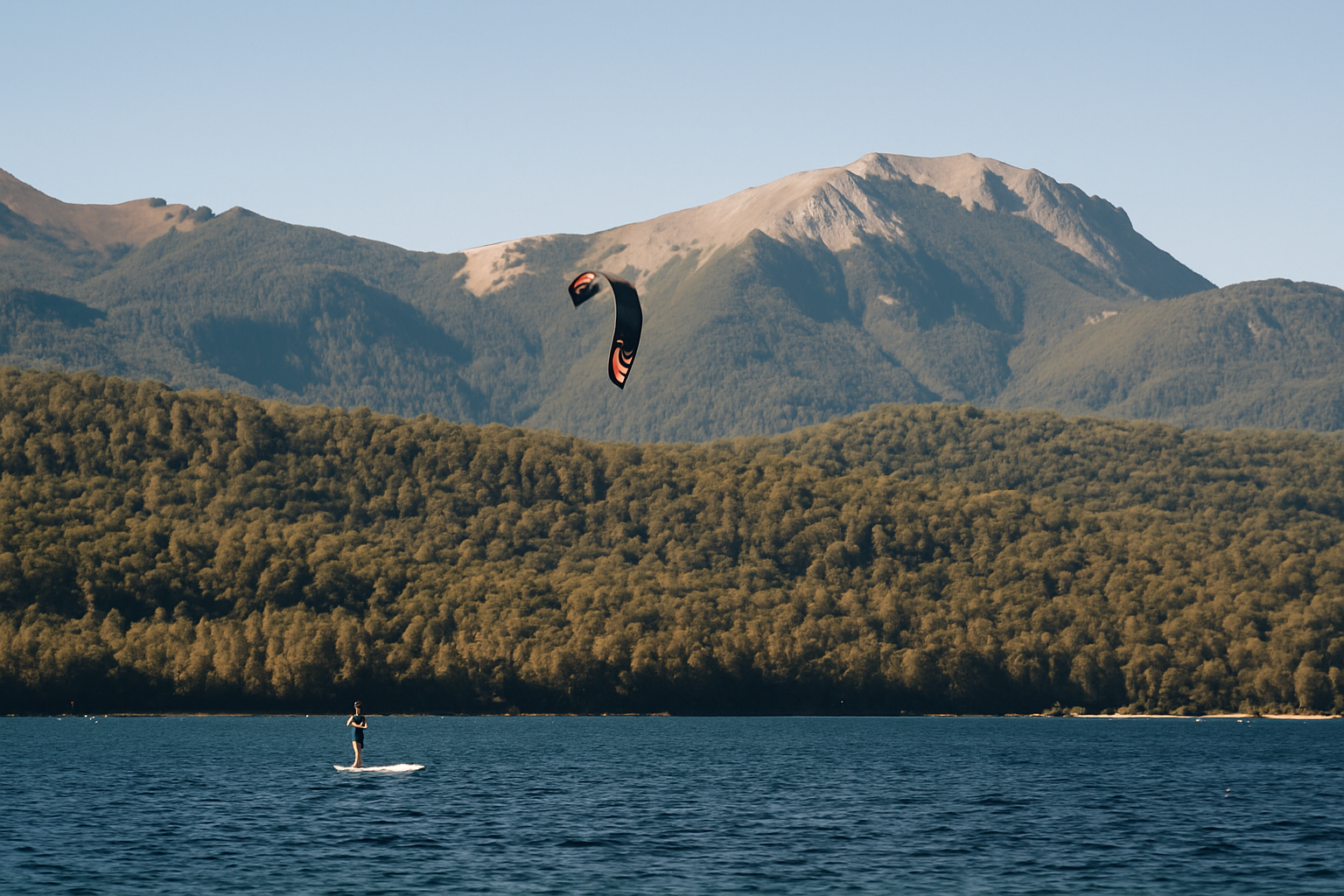 City sunset over the beach